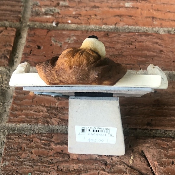 E&S Imports Off White Beagle Picture Desk Frame Holds 2.5” x 3.5” Photo - Picture 3 of 5